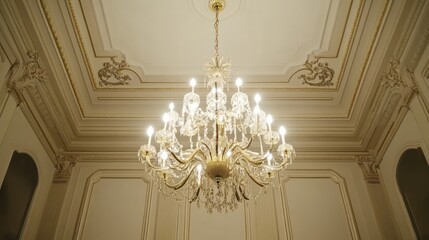 Magnificent Crystal Chandelier in an Elegant Interior