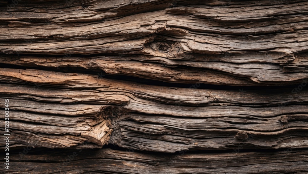 Aufkleber textured close-up of weathered wooden planks showing deep cracks and natural patterns on aged timber