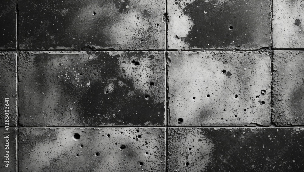 Aufkleber vintage black and white textured concrete floor with abstract patterns and imperfections creating a 