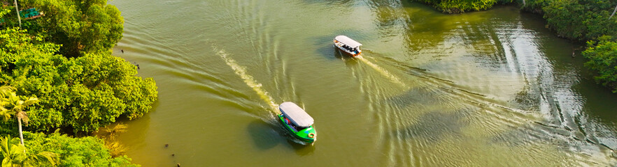 Kerala's Breathtaking Landscape Captured by Drone – Boats & River Scene