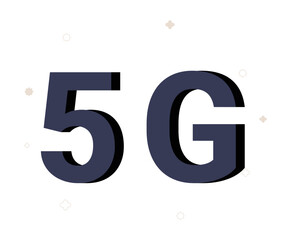 5G Typography In Flat Vector Illustration Symbolizing High Speed Internet, Wireless Connectivity, And Digital Technology, Isolated On White Background