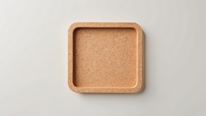 Square wooden tray on light background isolated empty serving dish for food presentation or decor use