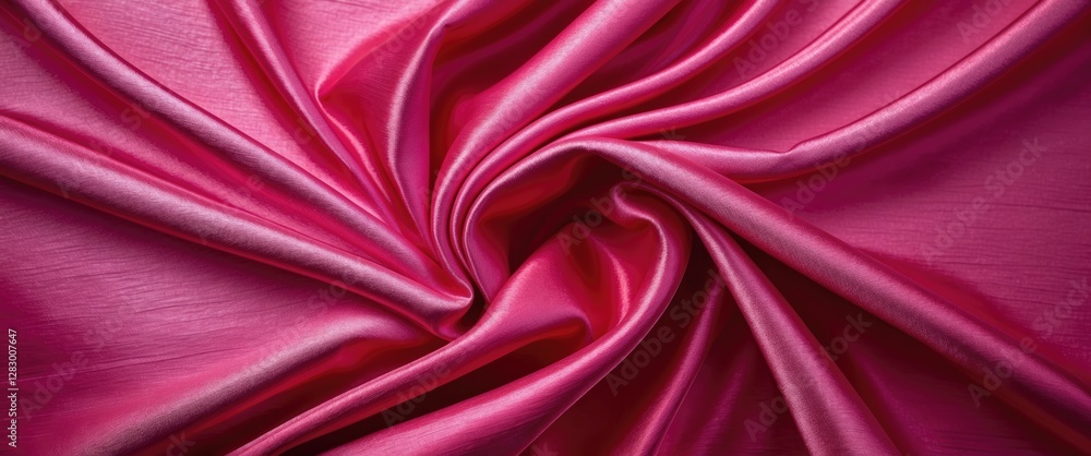 Aufkleber pink satin fabric with elegant folds and smooth texture creating a rich and luxurious appearance.