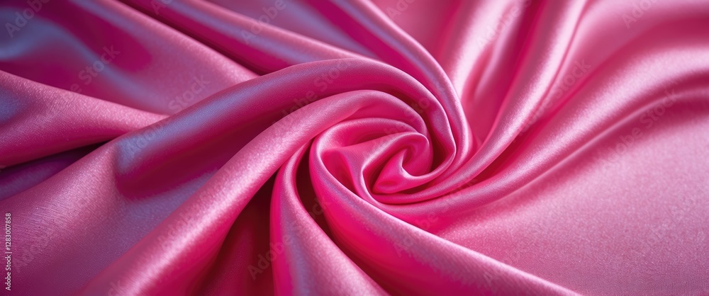 Aufkleber smooth pink satin fabric texture with folds and drapes suitable for background and textile design.