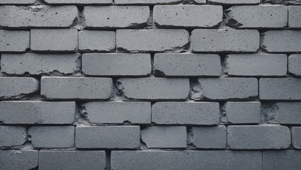 Obraz premium Gray concrete brick wall texture with irregular surfaces and visible mortar joint details