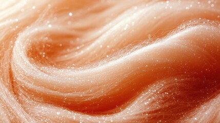 Fototapeta premium Glitter background of soft pink fabric with lights. Close up.