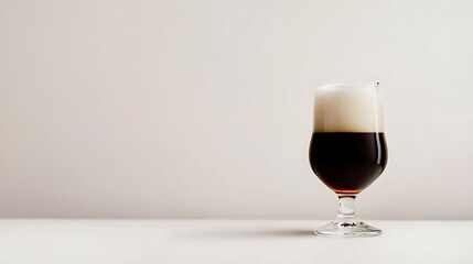 A glass of beer sits on a table