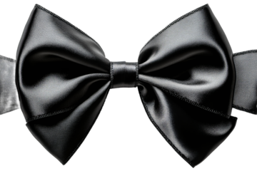 Elegant black satin bow tie for formal occasions