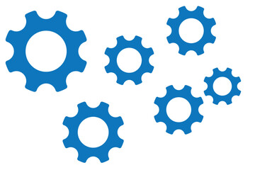 Gear set. Black gear wheel icons on white background - stock vector.