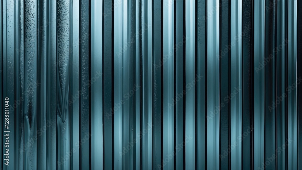 Aufkleber dark gray corrugated glass texture background with vertical lines suitable for modern design and arc