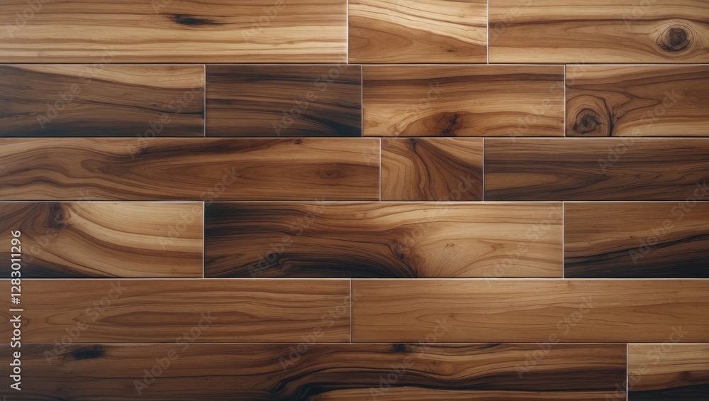 Aufkleber natural wooden texture background with varying shades of brown in rectangular planks arranged in a seamless pattern