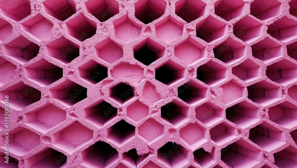 Aufkleber Pink honeycomb pattern textured background artistic modern design abstract close-up geometric structure