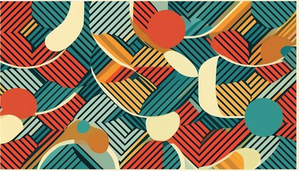Naklejka premium Mid-Century Abstract Vector Pattern. Generated image