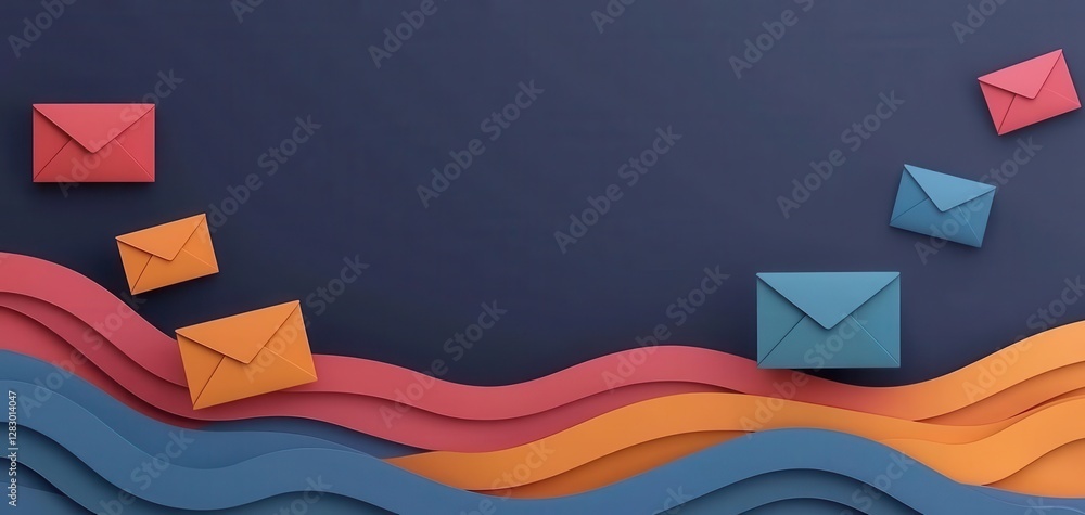 Poster content marketing and email marketing creativity. dynamic content blocks in emails adapting to user 