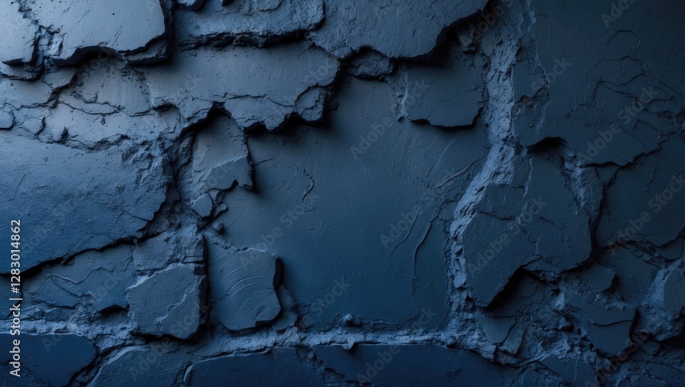 Aufkleber dark navy blue stucco wall abstract texture for background design and artistic use with space for te
