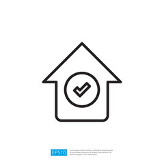 Upward Arrow With Checkmark Icon Symbolizing Success and Approval in Business Strategy and Digital Management Design