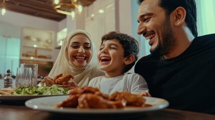 Family enjoying delicious meal together at dinner table cozy restaurant food photography indoor setting joyful atmosphere