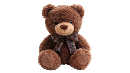 Obraz premium Cute brown teddy bear sitting with a bow