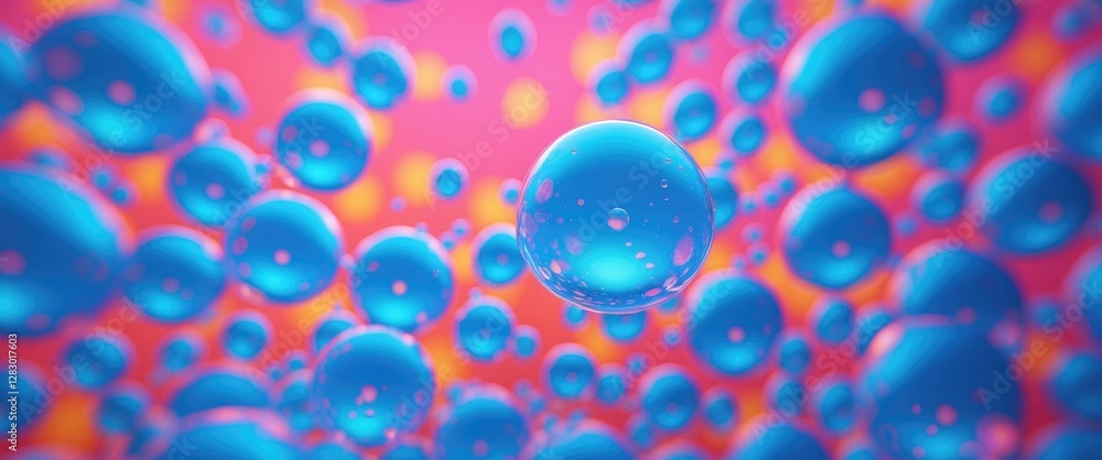 Poster colorful blue bubbles with vibrant background texture creating an abstract and dreamy wallpaper desi