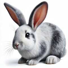 Fototapeta premium white rabbit on white background
