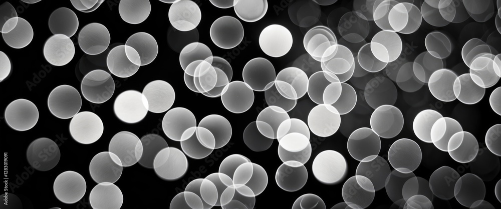Poster elegant black and white bokeh background with soft circular lights creating a dreamy atmosphere for 
