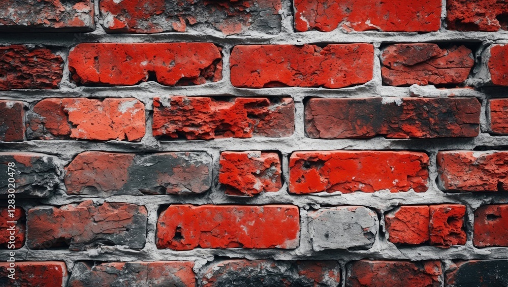Poster red distressed brick wall texture for backgrounds or architectural design elements in media and mark