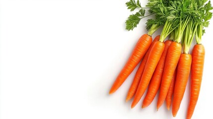 Fresh and Healthy Bunch of Carrots Isolated on White Background. Generative AI