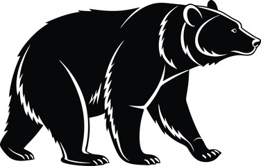 Bear Silhouette, Vector Design, Bear Icon