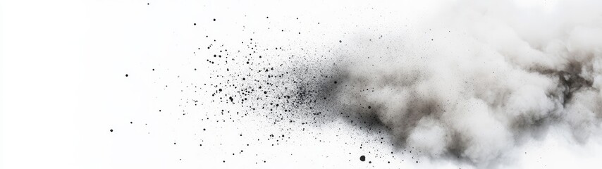 Obraz premium Abstract Smoke and Dust Cloud on White Background for Creative Use