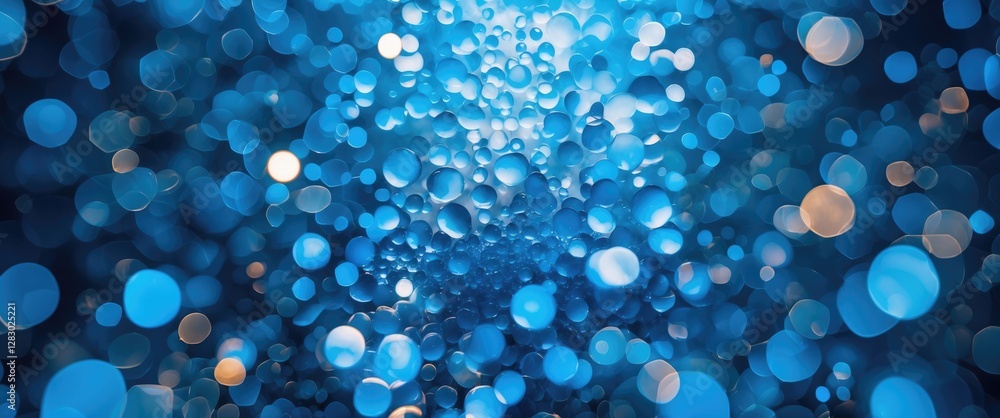 Poster blue bokeh background with soft circles of light creating a dreamy and abstract effect in shades of 