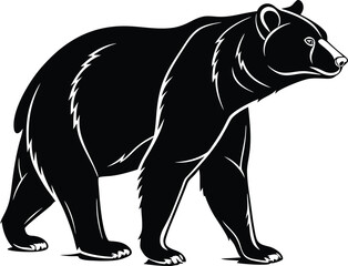 Bear Silhouette, Vector Design, Bear Icon