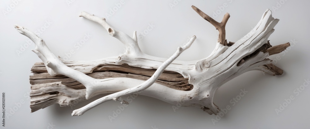 Poster driftwood piece with intricate branches and textures displayed on a neutral background for natural d