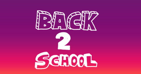 Image of back 2 school text on purple background