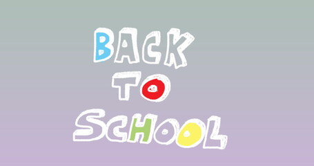 Image of back to school text on gray background