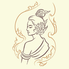 vector illustration of an angel with ornaments vector for card decoration illustration