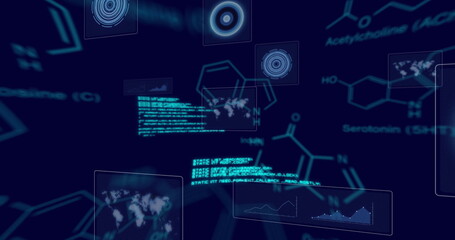 Image of chemical formula and data processing over scope scanning