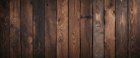 Naklejka premium Wooden texture background with dark and light brown planks arranged vertically showcasing natural grain patterns