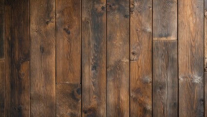 Obraz premium Wooden floor texture close-up with dark brown weathered planks natural surface rustic background.