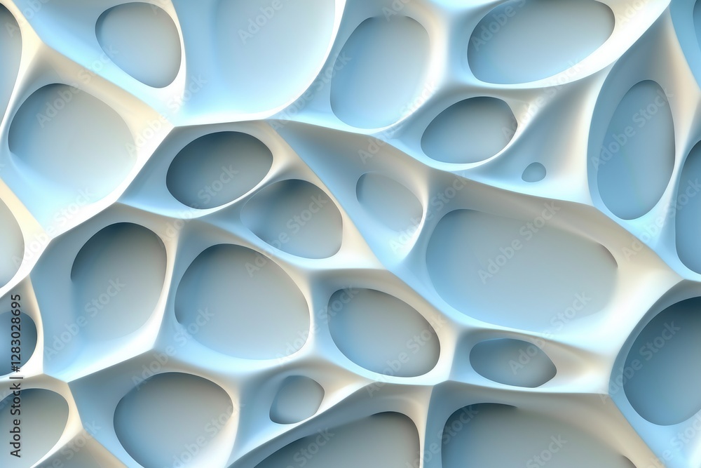 Poster intricate cellular structure close-up abstract art digital rendering soft lighting scientific concep