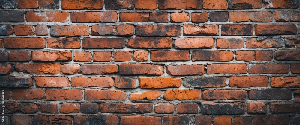 Aufkleber red brick wall texture background with variations in color and weathering details for construction a