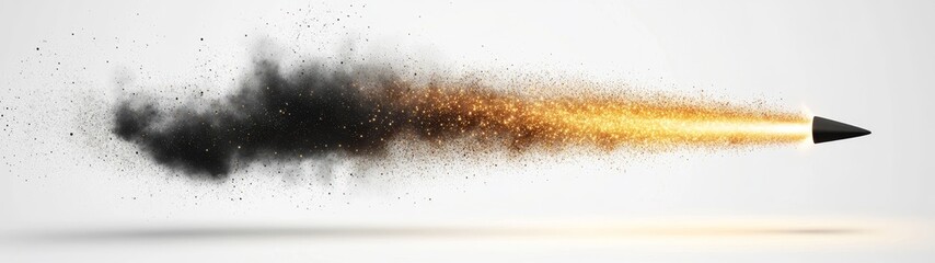 Obraz premium Abstract Dynamic Illustration of a Pencil with Motion Blur Effect