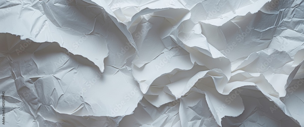 Aufkleber crumpled white paper texture background with shadows and highlights for design and artistic applicat
