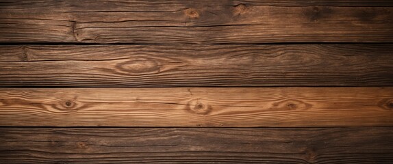 Obraz premium Wooden texture background with horizontal planks in varying shades of brown and natural grain patterns