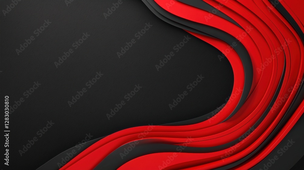 Poster a dynamic wave of red and black creates a modern and elegant background, perfect for design and arti