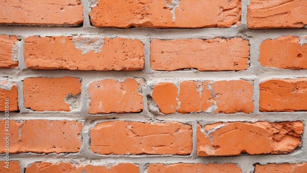 Poster red brick wall texture with mortar joints visible in a rustic style suitable for construction and ar