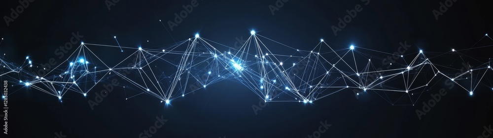 Aufkleber abstract digital network connection with blue light points