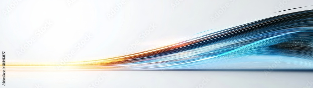 Aufkleber dynamic flow of colorful light waves on a minimalist background