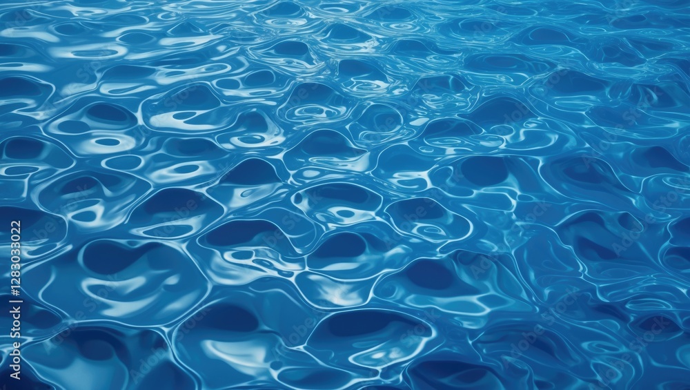 Poster blue water surface with ripples and reflections in a clear, tranquil setting showcasing fluid dynami