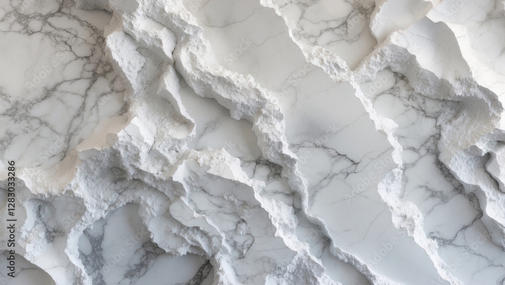 Poster white marble texture with grey veining showing abstract layered patterns and natural stone character