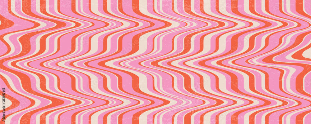 Poster groovy swirl wavy background. psychedelic retro abstract pattern. vector textured liquid graphic. 70